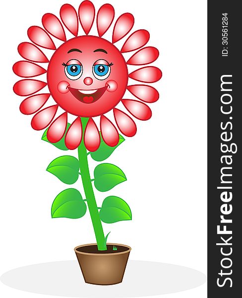 Stock Image - a flower growing in a pot.