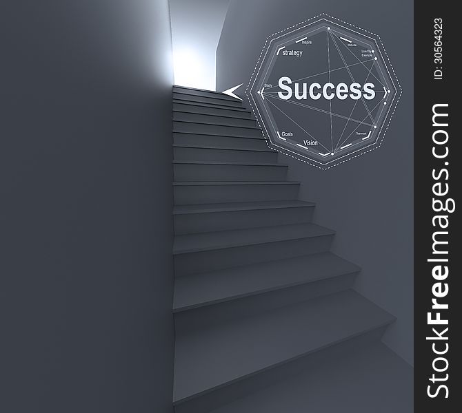 Stairway to success as business concept