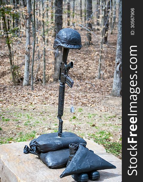 Military iron statue