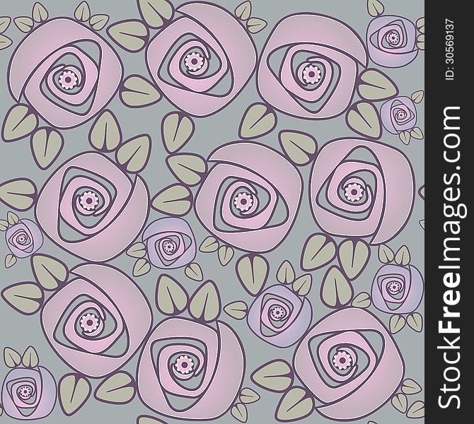 Floral design violet roses,seamless background