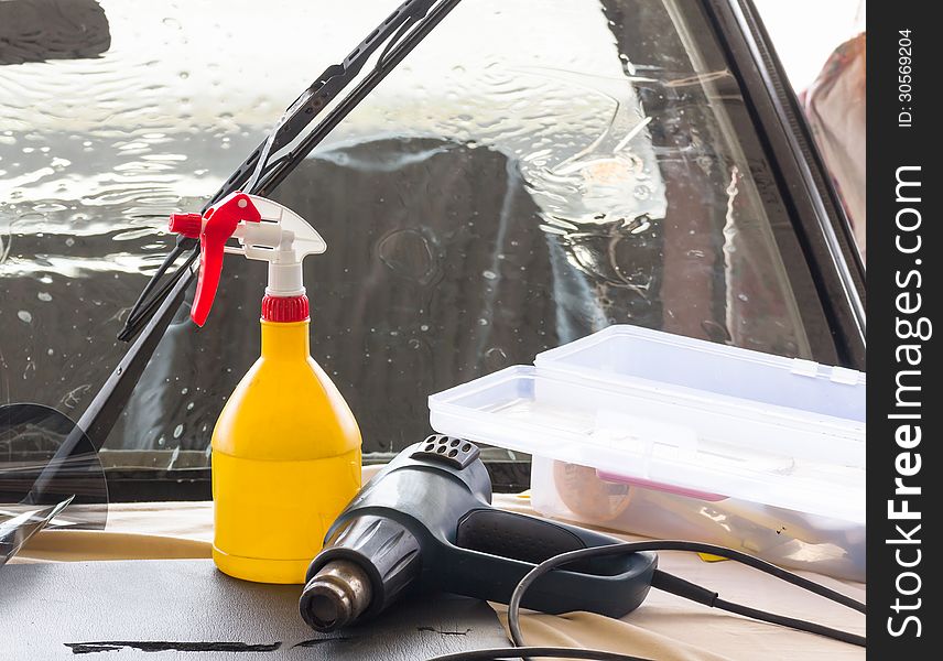 Car wash equipment used for washing car in garage