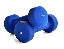 Blue Dumbbells Stock Photography Blue Dumbbells Stock Photography