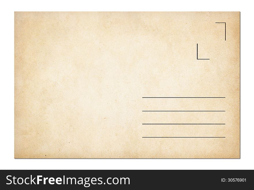 Vintage postage envelope or postcard isolated