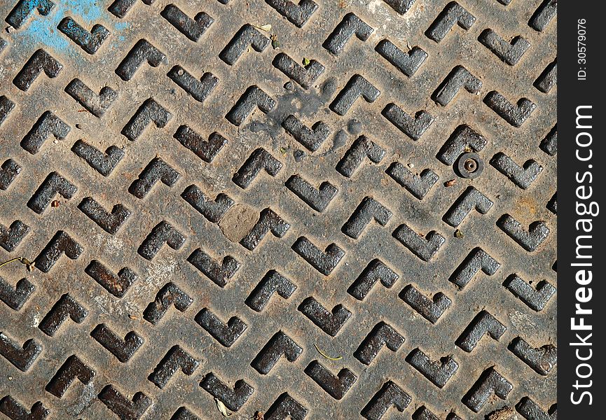 Detail of a metallic surface in a construction area. Detail of a metallic surface in a construction area
