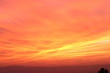 Red And Orange Sky After Sunset Royalty Free Stock Photos