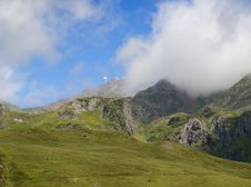 Summer Mountains With An Observatory In Pyrenees Stock Photos Summer Mountains With An Observatory In Pyrenees Stock Photos