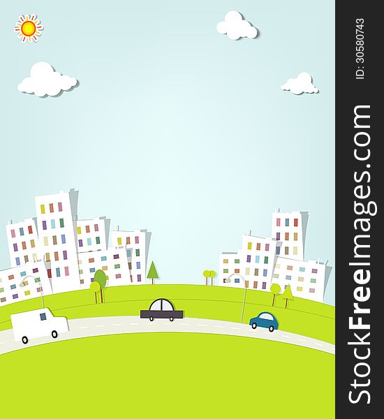 Urban landscape. vector applique. This is file of EPS10 format.