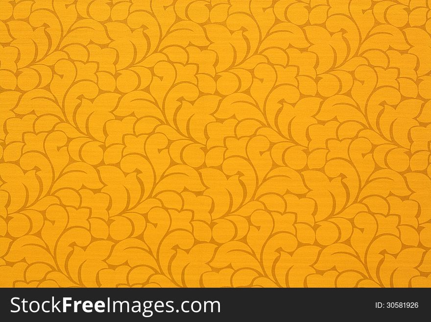 Orange background on wallpaper of thai pattern