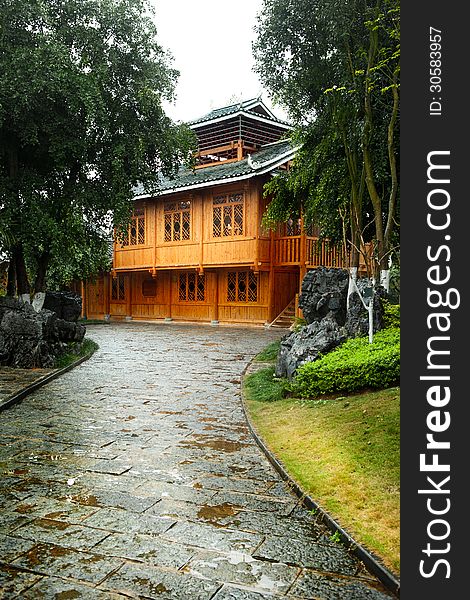 The traditional folk houses in Dongs village,Liuzhou region,china. The traditional folk houses in Dongs village,Liuzhou region,china