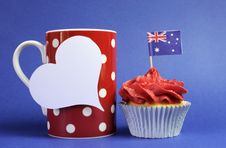 Australian Theme, Cupcakes With National Flag Stock Images Australian Theme, Cupcakes With National Flag Stock Images