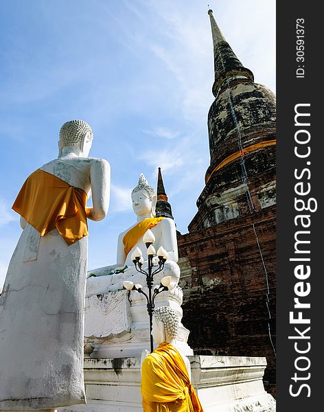 White Buddha Statue and Stupa