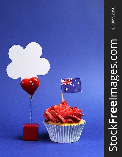 Australian Theme, Cupcakes With National Flag