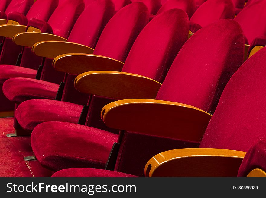 Empty Red Seats For Cinema