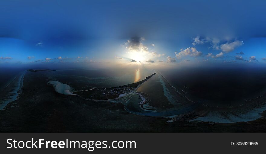 Maldive , Ariel photo of ba. Frhendhoo island