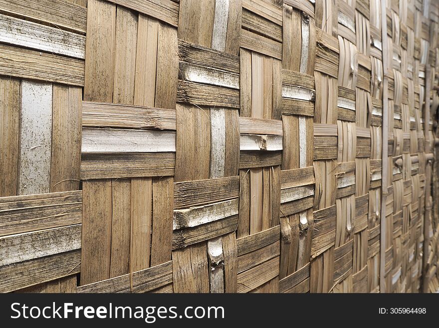 Bamboo booth background. woven bamboo texture for walls. woven bamboo pattern for house walls