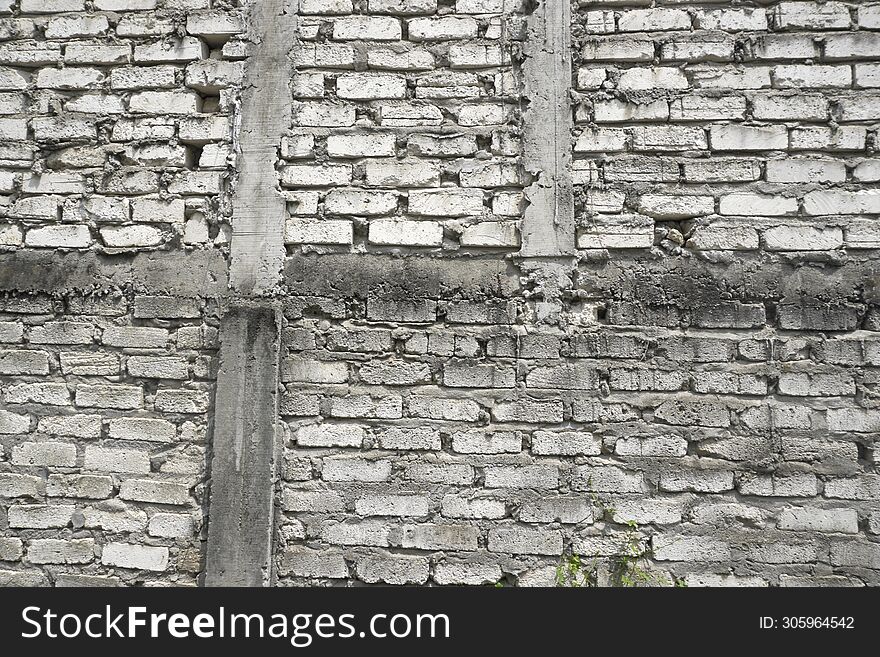 Vintage white marble brick wall stack texture for design. White brick wall background