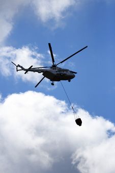 Helicopter Flying Water Royalty Free Stock Photos