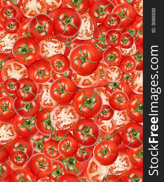 The image of red fresh tomatoes. The image of red fresh tomatoes