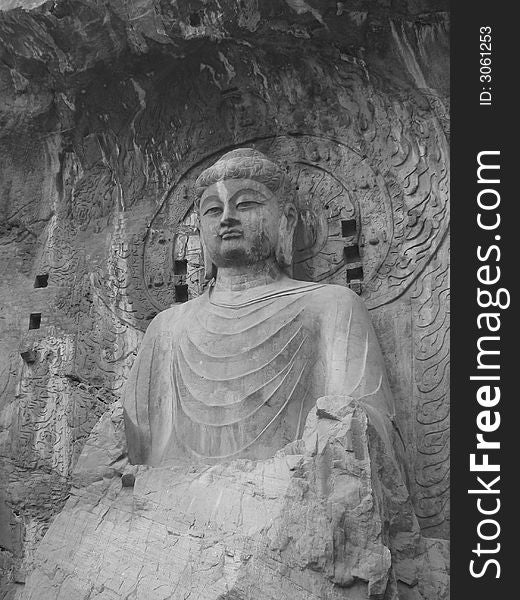 This is the great seated Buddha at Longmen Caves outside of Louyang, China. This is the great seated Buddha at Longmen Caves outside of Louyang, China.