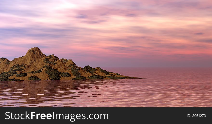 Sunset Over The Sea