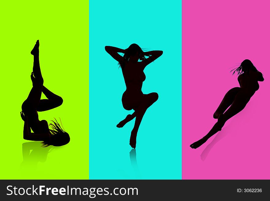 Playful Girls Silhouette