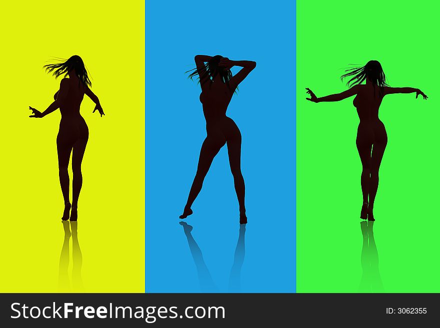 Playful Girls Silhouette