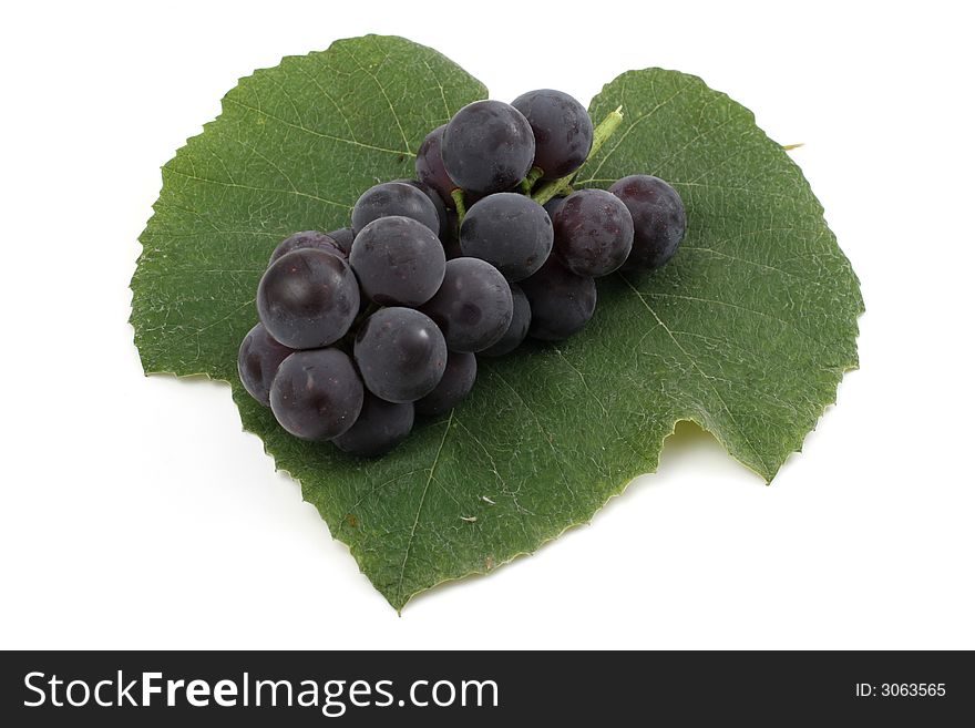 Grapes On The Leaf