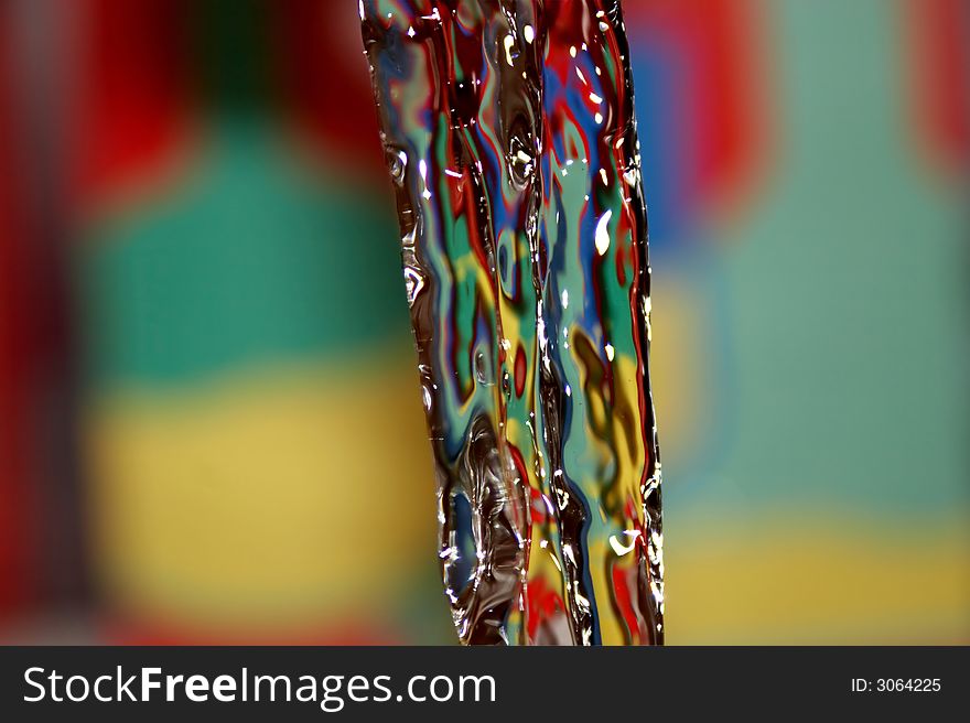 Water Cascade in a very colored background