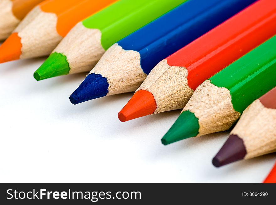 Close up of vividly colored crayons. Close up of vividly colored crayons