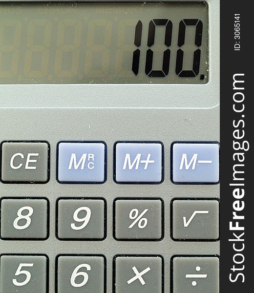 Close up image of display calculator