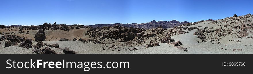 Panoramic image of Teide volcano in Tenerife. It seems outer planet