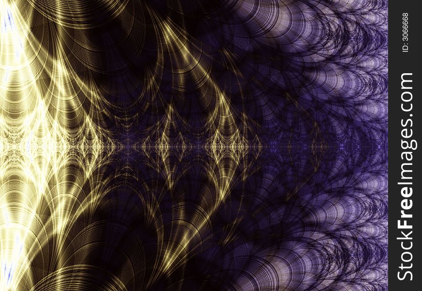 Abstract background displaying white light moving through gold, purple blue and indigo. Abstract background displaying white light moving through gold, purple blue and indigo