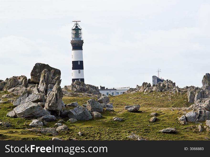 The headlamp located on the isle of ouessant, France