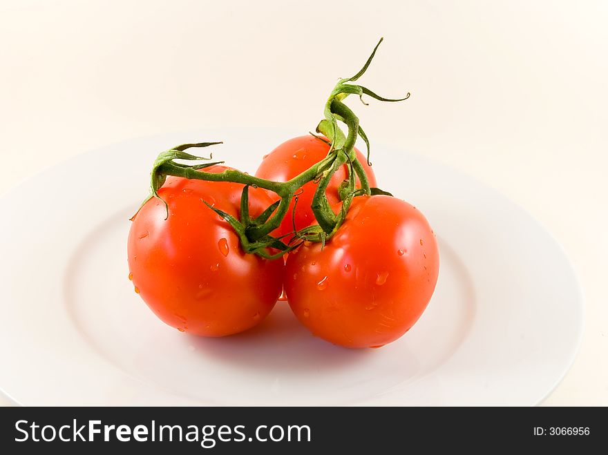 Stack Of Tomatoes-isolated On