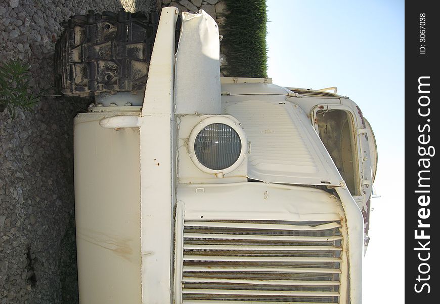 Front end of old truck. Front end of old truck