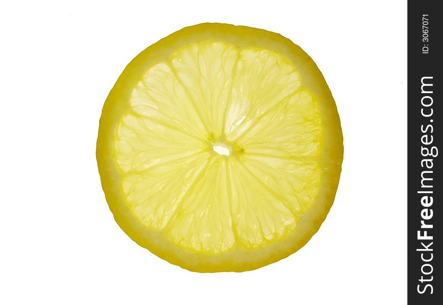 Transparent citrus on the white background