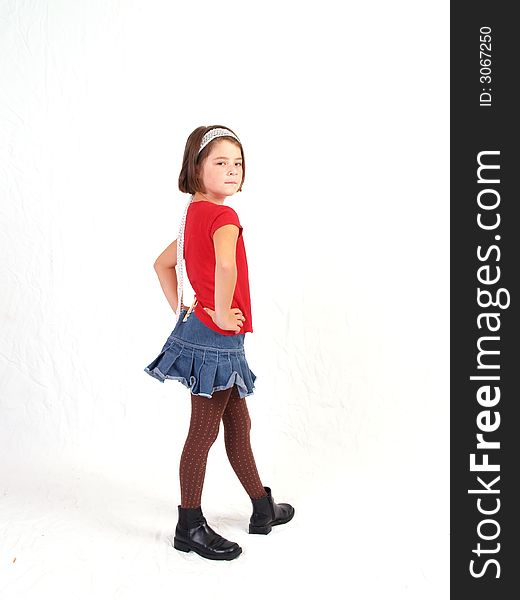 Cute little girl with trendy clothing. Cute little girl with trendy clothing