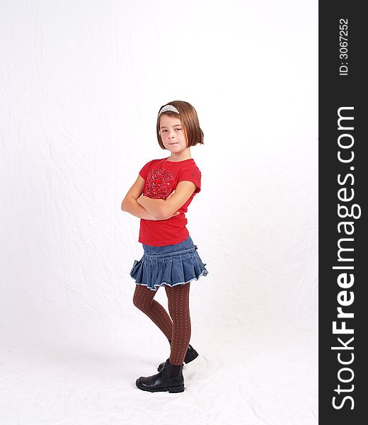 Cute little girl with trendy clothing. Cute little girl with trendy clothing