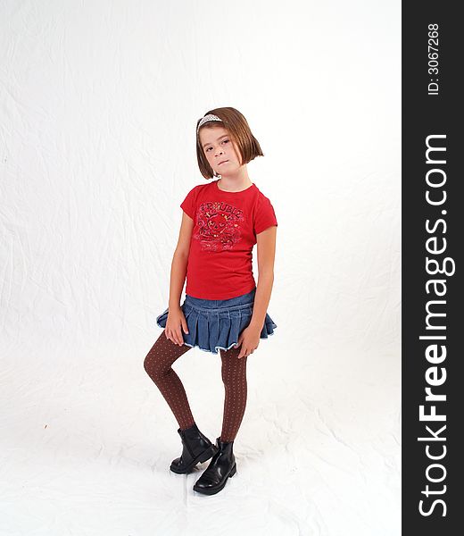 Cute little girl with trendy clothing. Cute little girl with trendy clothing