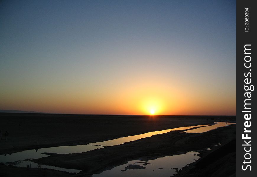 Sunrise in Salt Lake, Tunisia