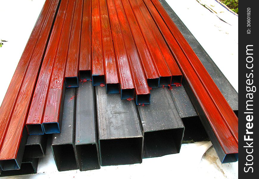 Stack of steels preparing for construction