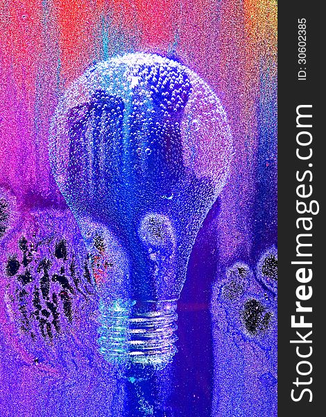 Electric Light Bulb In Abstract Painting