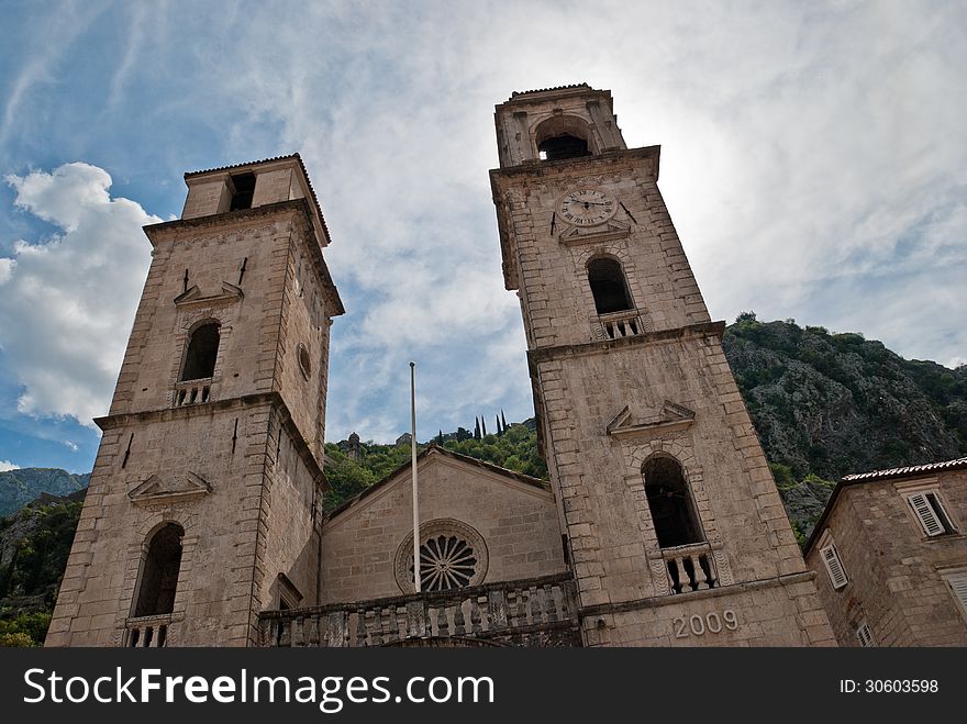 A church in the old town of Kotor, Montenegro. A church in the old town of Kotor, Montenegro