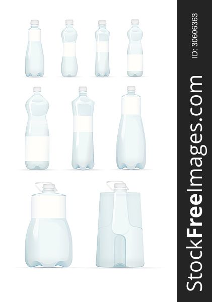 Set plastic drink bottle vector. Set plastic drink bottle vector