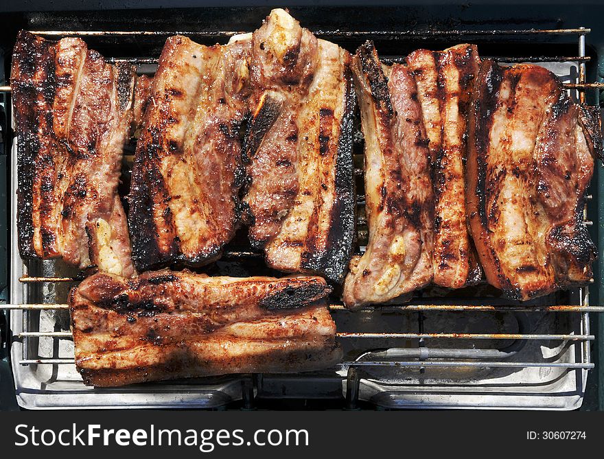 Spareribs On Barbecue