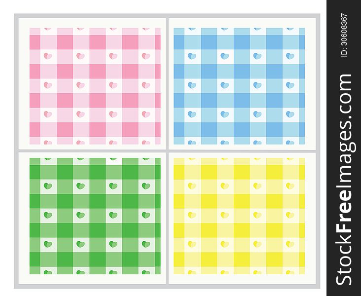 Cute gingham seamless pattern in different colours. Cute gingham seamless pattern in different colours