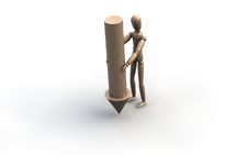 Man With Down Arrow Stock Image Man With Down Arrow Stock Image