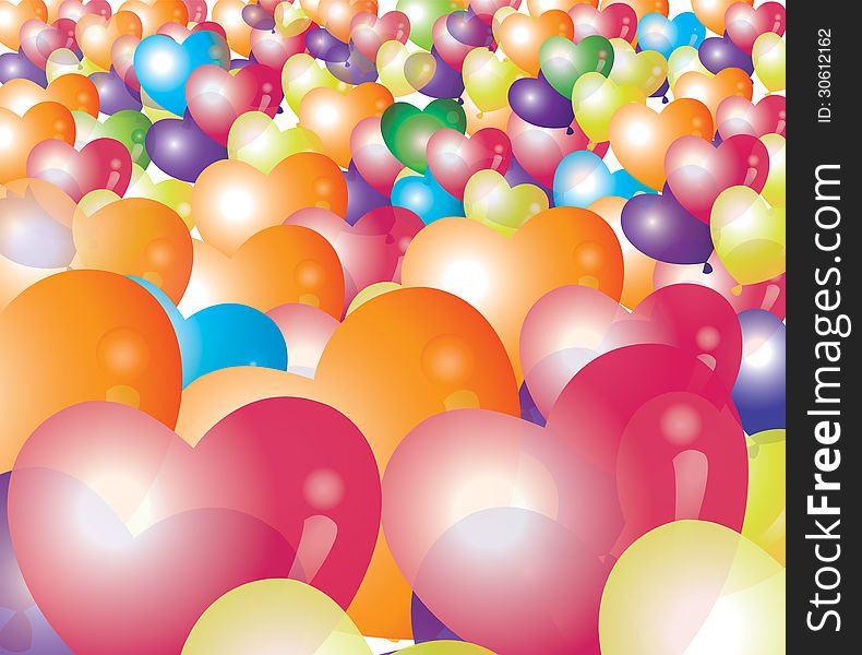 Colorful balloon card and background