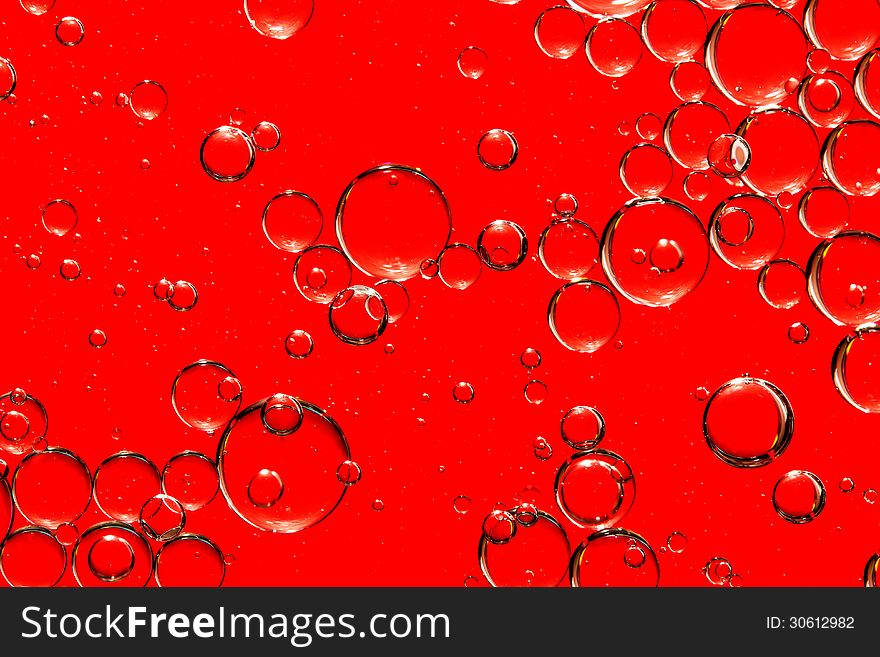 Water Bubbles on red background. Water Bubbles on red background