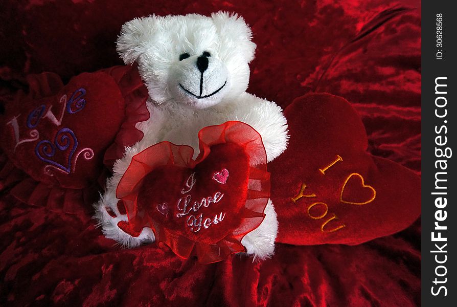 Teddy With Red Hearts